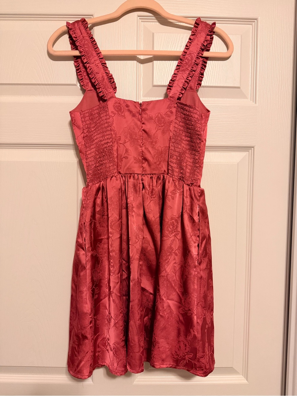 Francesca's Red Ruffled Strap Mini Dress - Picture 2 of 5